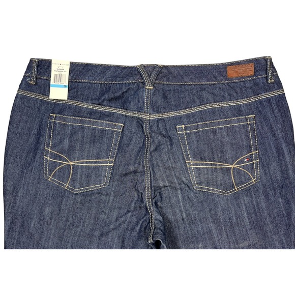 Tommy Hilfiger Capri Jeans Plus Sz 20 Cropped Wide-Leg Stretch Dark Wash Y2K NEW - Picture 7 of 14